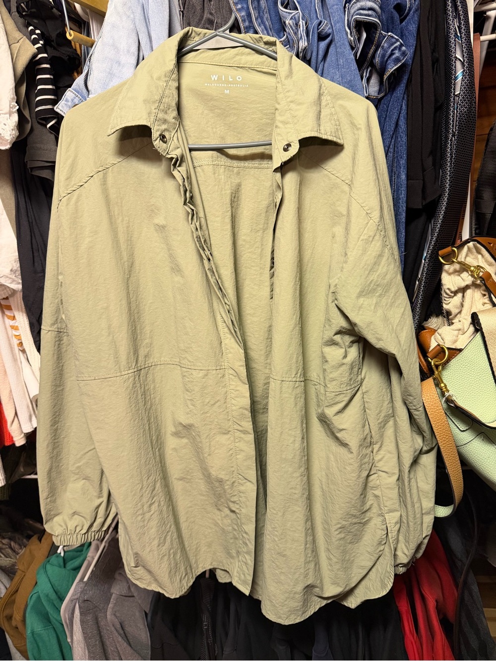 WILO Light Olive Green Button-Front Casual Jacket